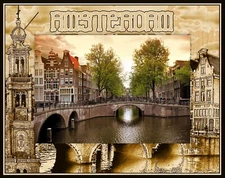 Amsterdam Laser Engraved Wood Picture Frame Landscape (4 x 6) 