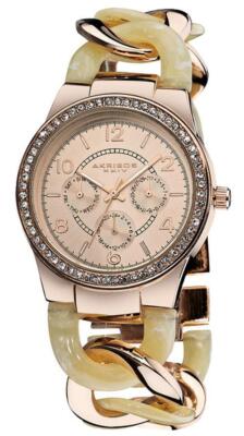 Akribos AK562RG Quartz Multifunction Crystal Accented Resin Chain Womens Watch
