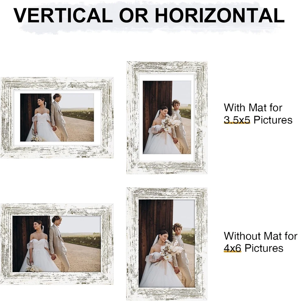 4X6相框,展示图片3.5X5带垫子或4X6无垫子,Rustic Ph — 第 4/4 张图片