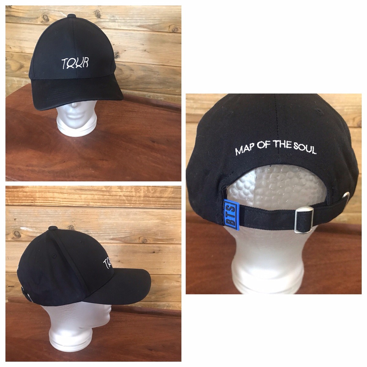 BTS Hat Cap Mens Black Map Of The Soul Tour Bangtan Logo