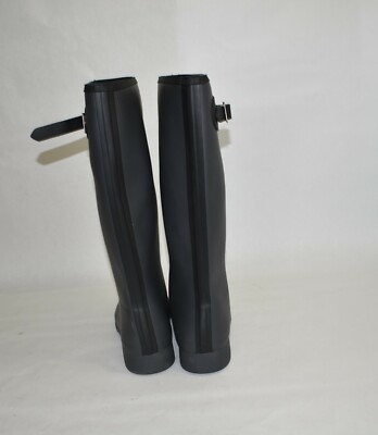 New! Hunter Original Tall Tour Packable Rain Boots Gray Size