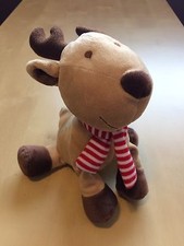 Carters Just One You Stuffed Reindeer Plush/Lovey Red/White Stripe Scarf