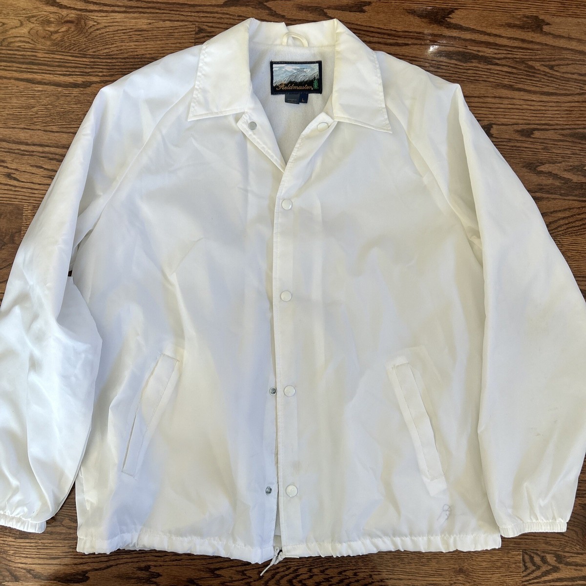Vintage Sportsmaster Harrington Jacket White Size Large Made In 