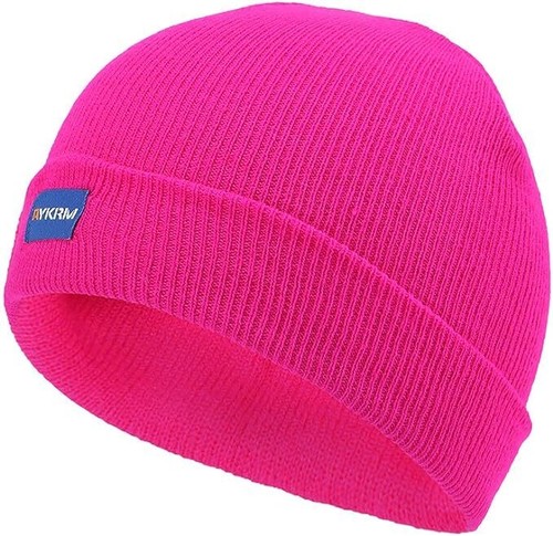Hi Visibility knitted beanie hat ladies winter warm woolly ski skull cap Pink - Picture 12 of 14