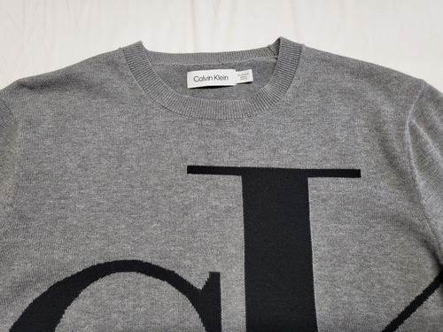 Maglione donna Calvin Klein Jeans XS stampa logo manica lunga cotone grigio - Foto 2 di 13