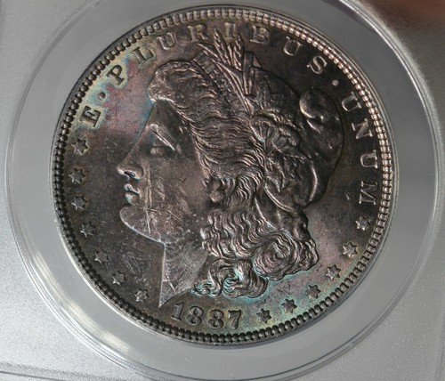 1887 MS 62 ANACS, Morgan Silver Dollar $1 Miss Liberty Head - Picture 3 of 4