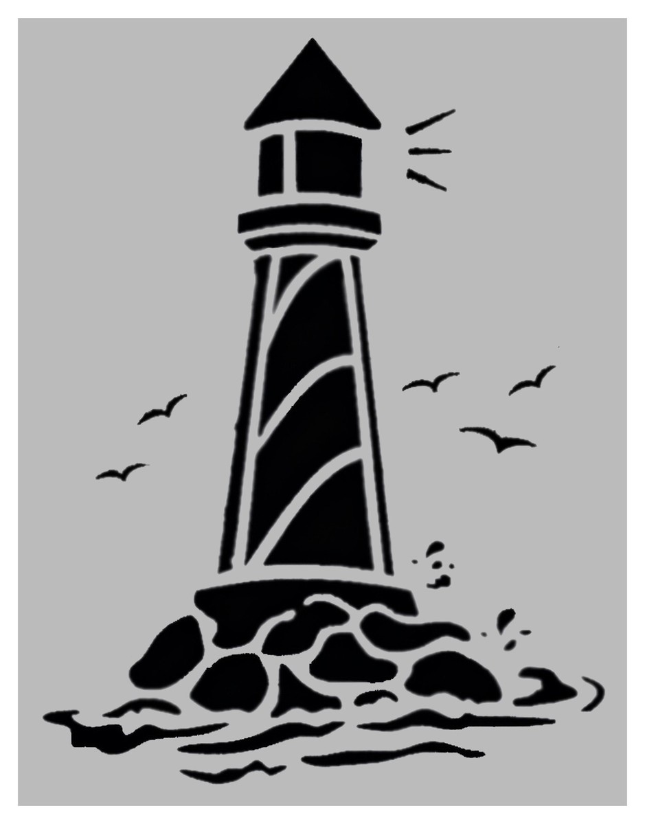 Nautical Lighthouse Light House 8.5 nautical-lighthouse-light-house-8-5-x-11-custom-stencil-fast-free-shipping-ebay