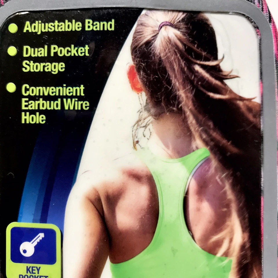 Soporte para teléfono inteligente con cintura activa PRO Strength con bolsillo para llaves y orificio de cable para auriculares Foto 3 de 4