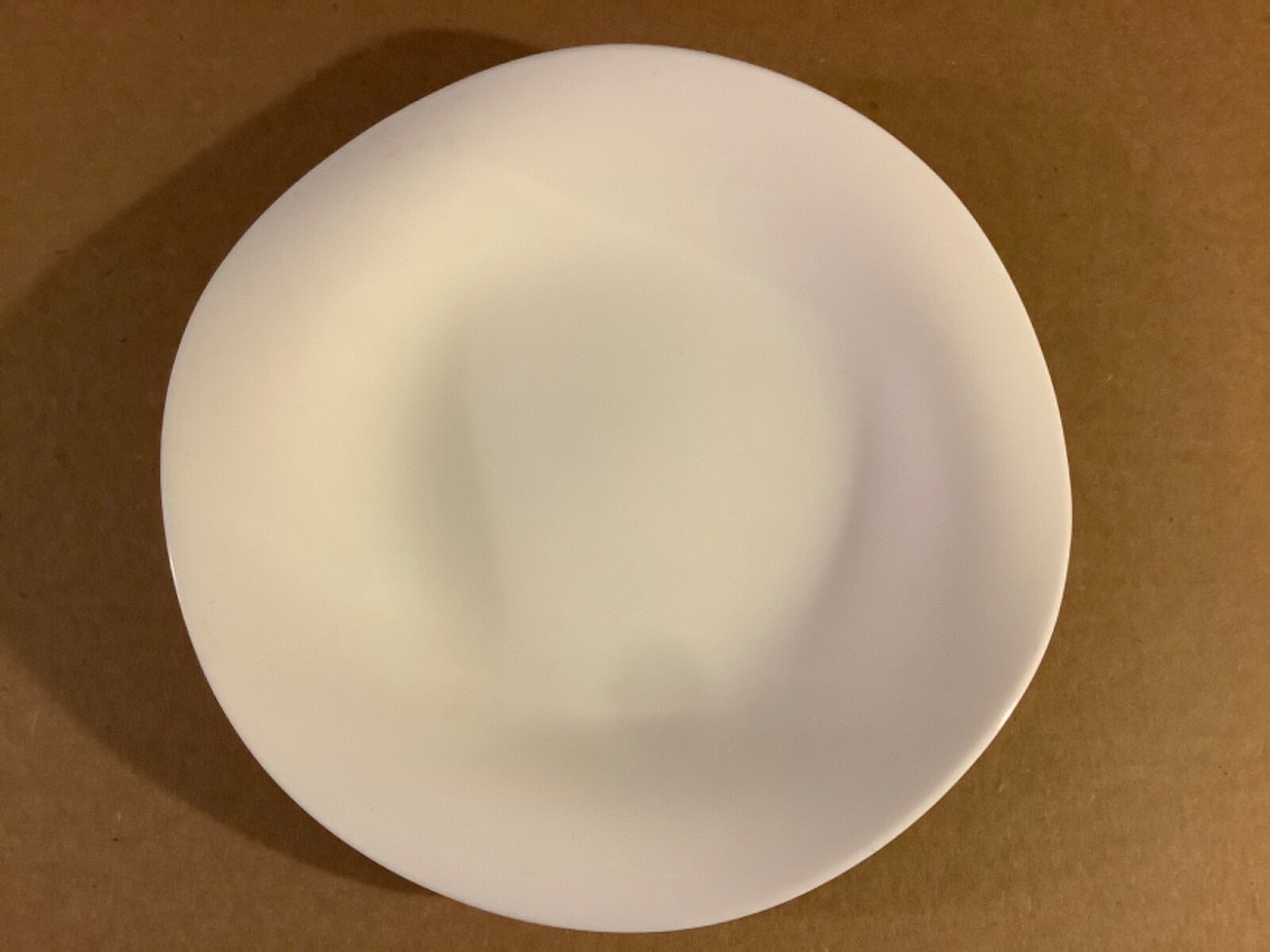 Zenix by Luminarc made in France Solid White Opal Wavy Plate | eBay