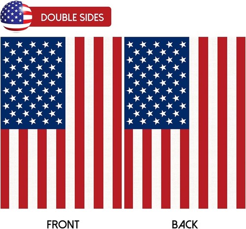 2er Pack Amerikanische Flagge Gartenfahnen, 12” x 18” Doppelseitig Patriotisch Normal - Bild 3 von 7