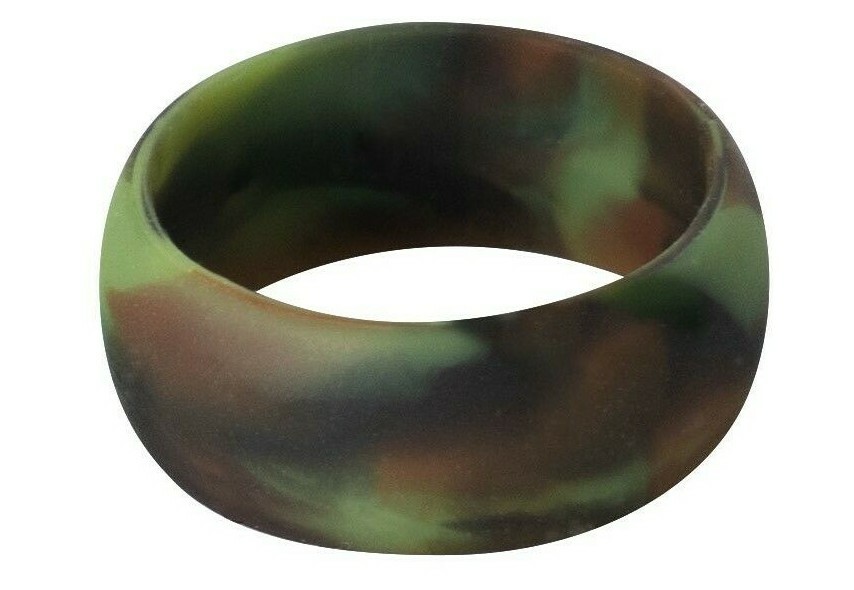 Rothco Woodland Camo Silicone Wedding Band Ring for Men - Durable 869 Military Style-image