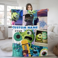 Customized Monsters, Inc Blanket Personalized Flannel Couch Nap Blanket Bedding 