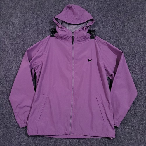 The Black Dog Hooded Jacket Small Windbreaker Weather Proof Mesh Lined Purple