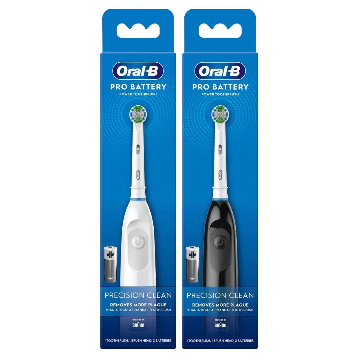 2 x Braun OralB Advance Pro Power Battery Electric Toothbrush