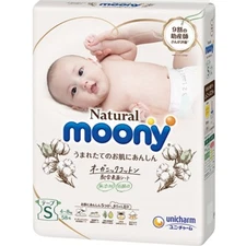Moony Natural Baby Diapers, Tapes, Clean Materials, Oil Infused, Various Sizes