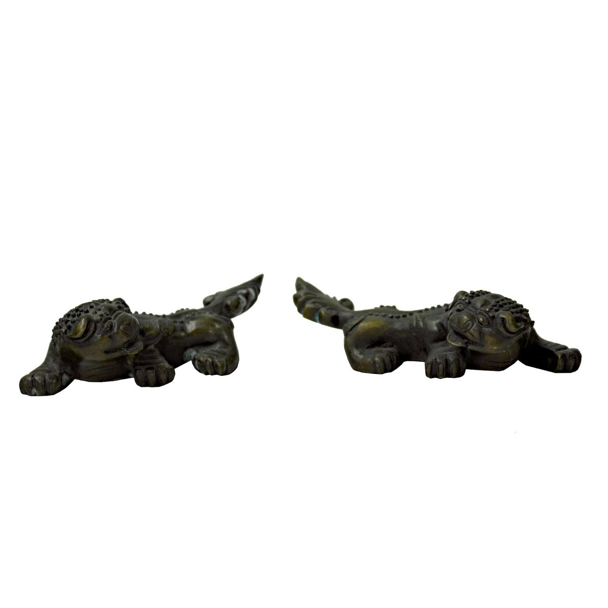 Pair Chinese Bronze Brown Metal Fengshui Pixiu Figures ws932S Pair Chinese Bronze Brown Metal Fengshui Pixiu Figures ws932S