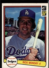 1982 Donruss baseball #514 RICK MONDAY Los Angeles Dodgers G3