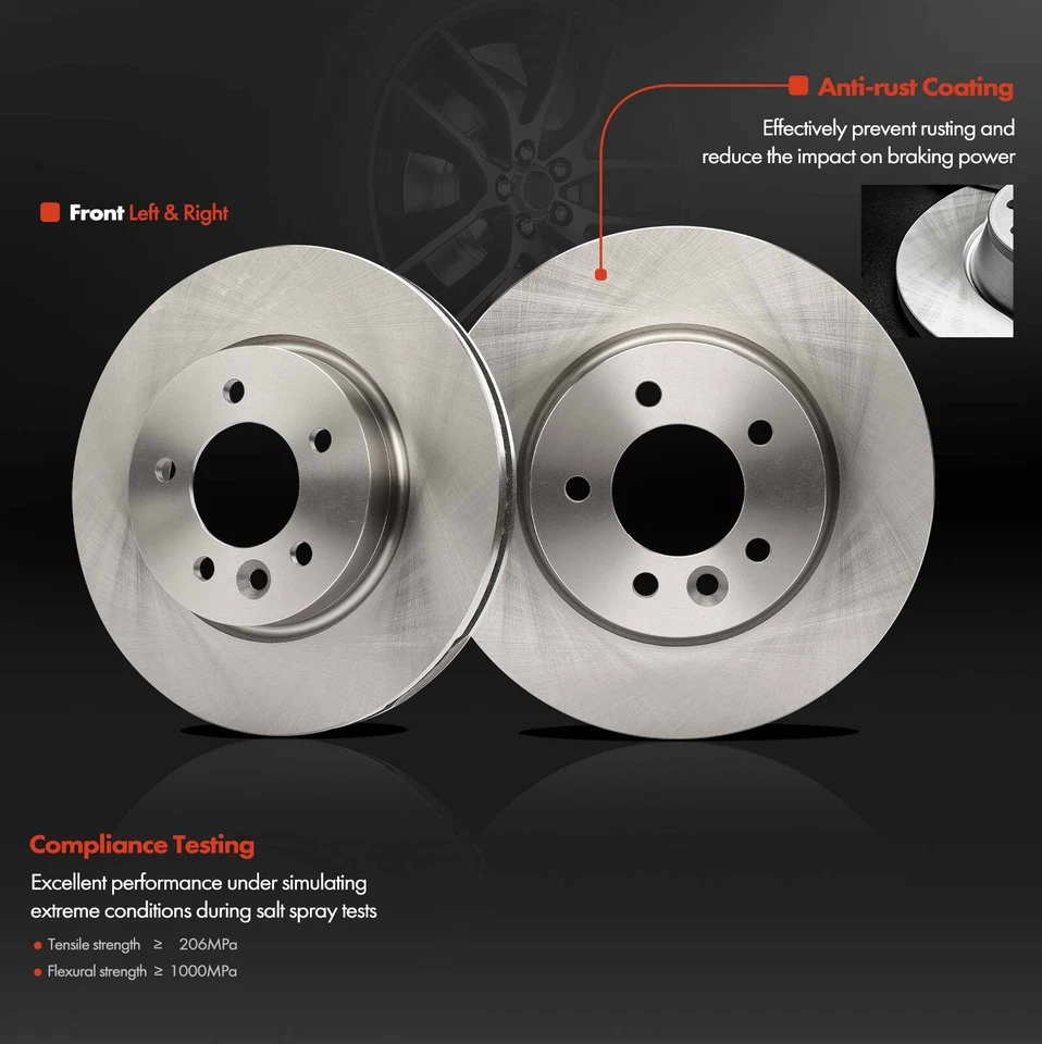 Rotores de freno de disco delanteros + pastillas de freno para Land Rover LR3 2005-2009 V6 4,0 L Foto 4 de 4