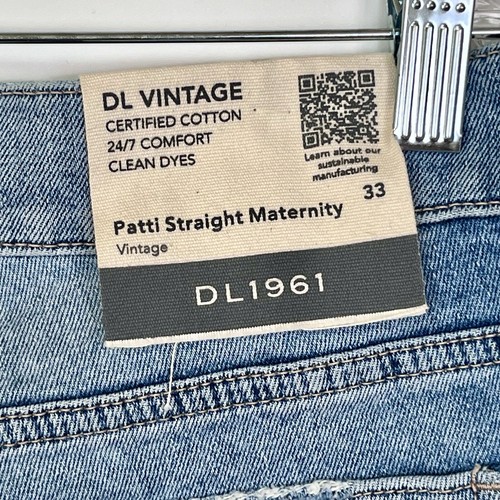 DL1961 Maternity Jeans Size 33 Patti Straight Vintage Reef Blue Denim 12946 - Picture 10 of 16