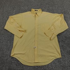 Ralph Lauren Chaps Shirt Mens XL Yellow Oxford Long Sleeve Button Up Preppy