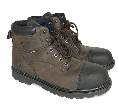 Wolverine Mens Rig Steel Toe Work Boots Brown Black Leather  display picture 1