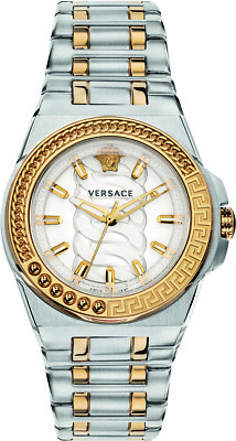 Versace VEHD00420 Chain Reaction silber gold Edelstahl Armband Uhr Damen NEW