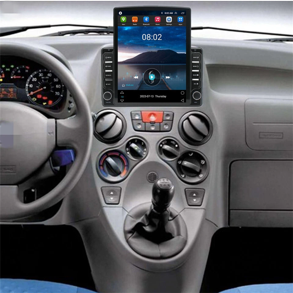 Radio estéreo GPS vertical Android 13 de 9,7"" para Fiat Panda 03-12, soporte Carplay Foto 2 de 4