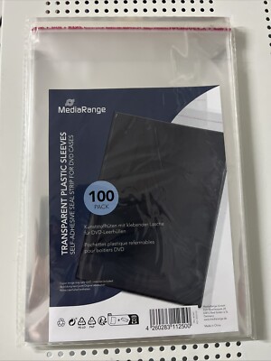 100 Mediarange Taschen für 14 mm DVD Hüllen transparent