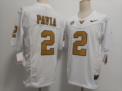Custom Men Diego Pavia Vanderbilt Men Jersey White - All Stitched 