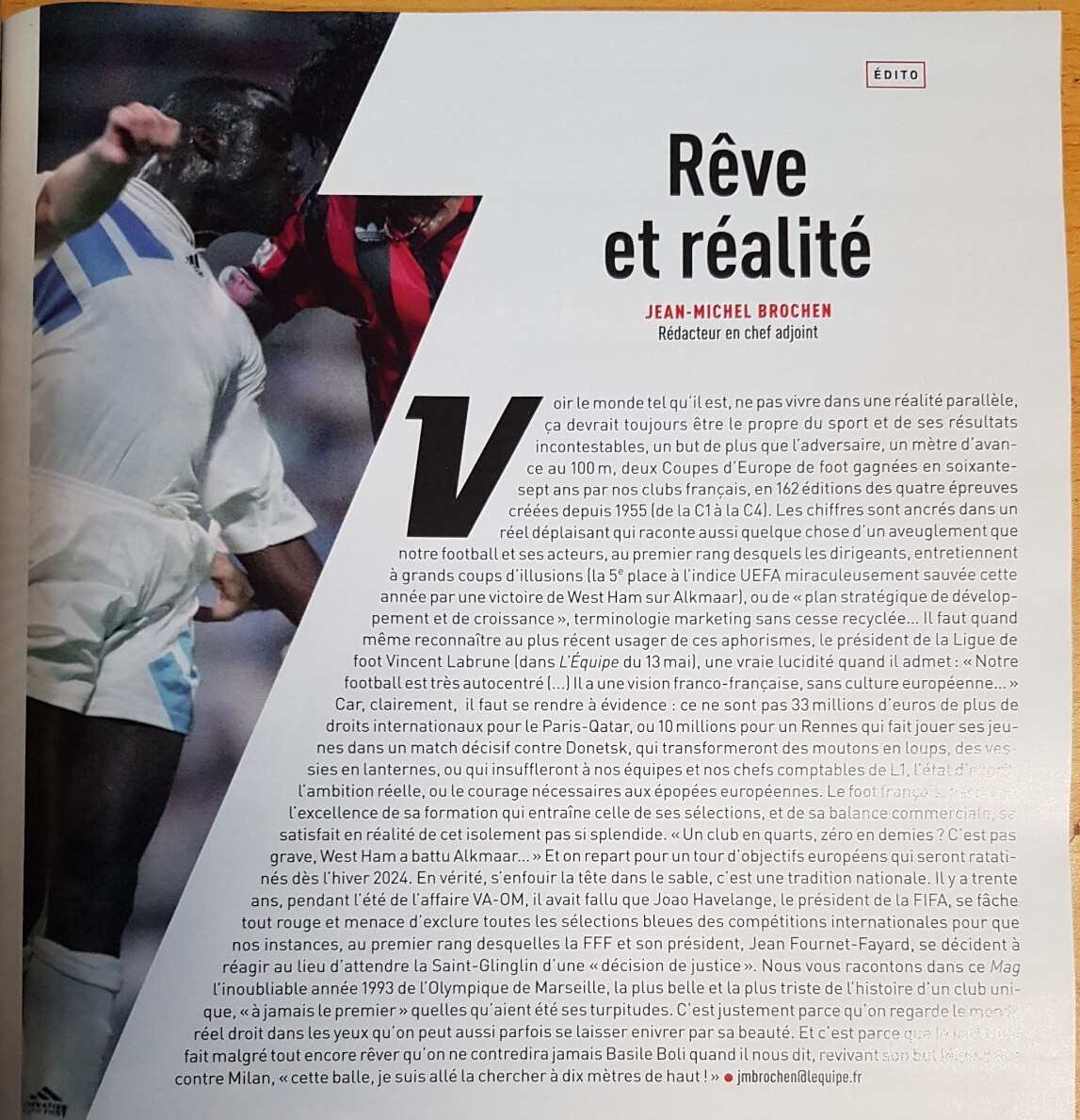 Journal L'équipe l'OM champion d'europe réédition - Livres