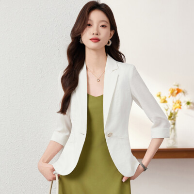 White Suit Jacket Women's Summer Thin New Seven Quarter Sleeve