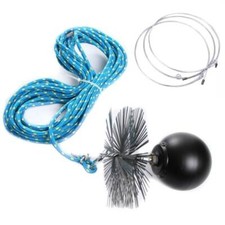 Kaminbesen Schornsteinbesen Federstahl Schubstange Zuggewicht Zugseil wählbar