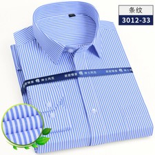 Mens Dress Shirts Long Sleeves Formal Business No Iron Button Down Casual Shirts