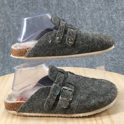 Rocketdog Slippers Womens 9.5 Abel Francois Mules Flats Slip On Slide Grey Wool
