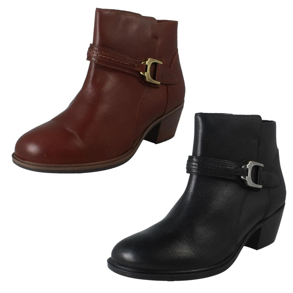 'Damen Clarks 'Reißverschluss Blockabsatz Stiefeletten - Neva Schnalle - Bild 1 von 1