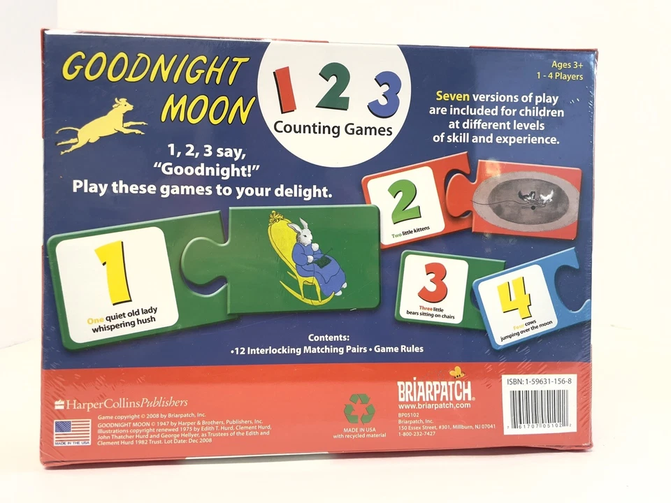 Goodnight Moon 123 Counting Games, Educational Toy Briarpatch New Sealed BoxDent - Image 2 of 4