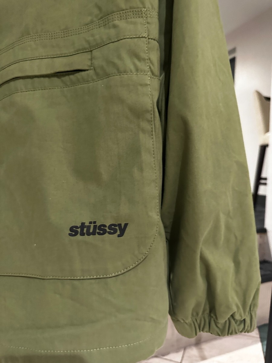 ジャケット・アウター 90'S OLD STUSSY COTTON ANORAK PARKA USA Stussy Navy Brushed Cotton Anorak Jacket Stussy