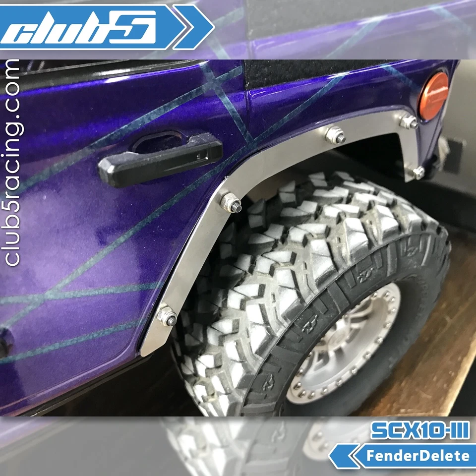 Fender Delete for SCX10 III Jeep JLU Wrangler ( Black Powder Coated Steel) - Image 3 of 4