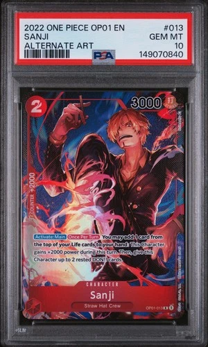 2022 ONE PIECE OP01-ROMANCE DAWN ALTERNATE ART #013 SANJI PSA 10