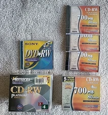 Lot of 19 NEW CD-RW 74/80 Min 650-700MB Up To 4X + DVD-RW 4.7GB - Sealed