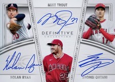 2022 Topps Definitive Collection RYAN/TROUT/OHTANI RARE TRIPLE AUTO DIGITAL CARD