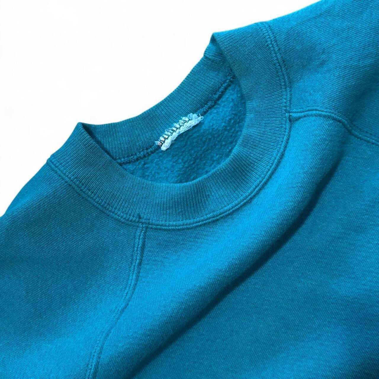 Vintage 90s Teal Basic Plain Pullover Essential C… - image 3