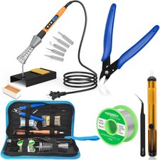 Soldering Iron Kit, 90W Soldering Iron LCD Adjustable Temperature, 13 in 1 So...