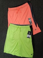 Russell 2-Pack Boys Athletic Active Core Shorts Dri Power Orange/Neon Green XXL