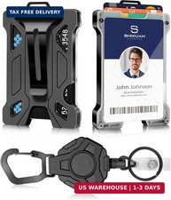 ID Badge Holder with Retractable Clip, Credit Card Holder, Keychain Wallet, Name