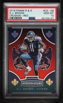 2019 Panini Rookies & Stars Crusade Red 66/75 AJ Brown PSA 10 GEM MT RC 03mo