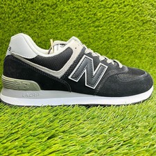 New Balance 574 Classic Mens Size 8 Black Gray Athletic Running Shoes Sneakers