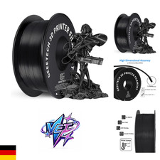 GEEETECH Filament PLA 1.75mm, 3D Drucker PLA Filament 1kg Spool, Schwarz