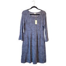 Sundance Dusty Blue Sheer Knit Dress Women's Size PL NWT