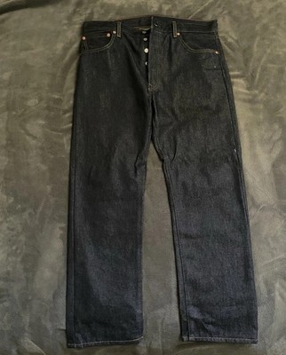 Levi's 501 Men's Dark Blue Straight Jeans Button Fly Cotton Denim  W35 L30